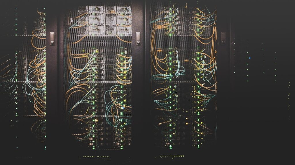 Enterprise server rack used for Ansible patch management automation